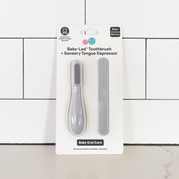 Baby-Led™ Toothbrush + Tongue Depressor in Pewter Discount - Image 3
