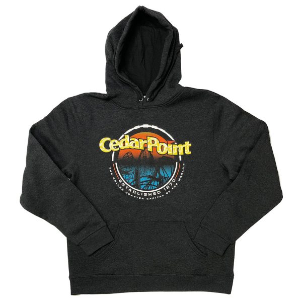 Cedar Point Circle Sign Adult Hoodie - Charcoal Online now