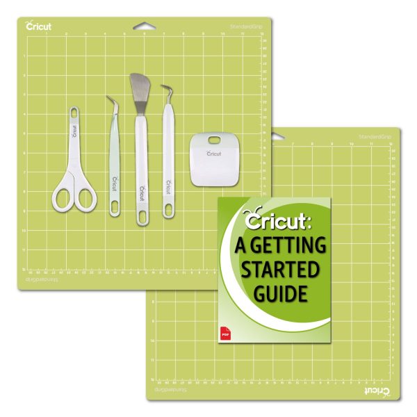 Cricut Tools Basic Set and 2 Pack Cutting Mats 12 in.x12 in. Guide Bundle Online